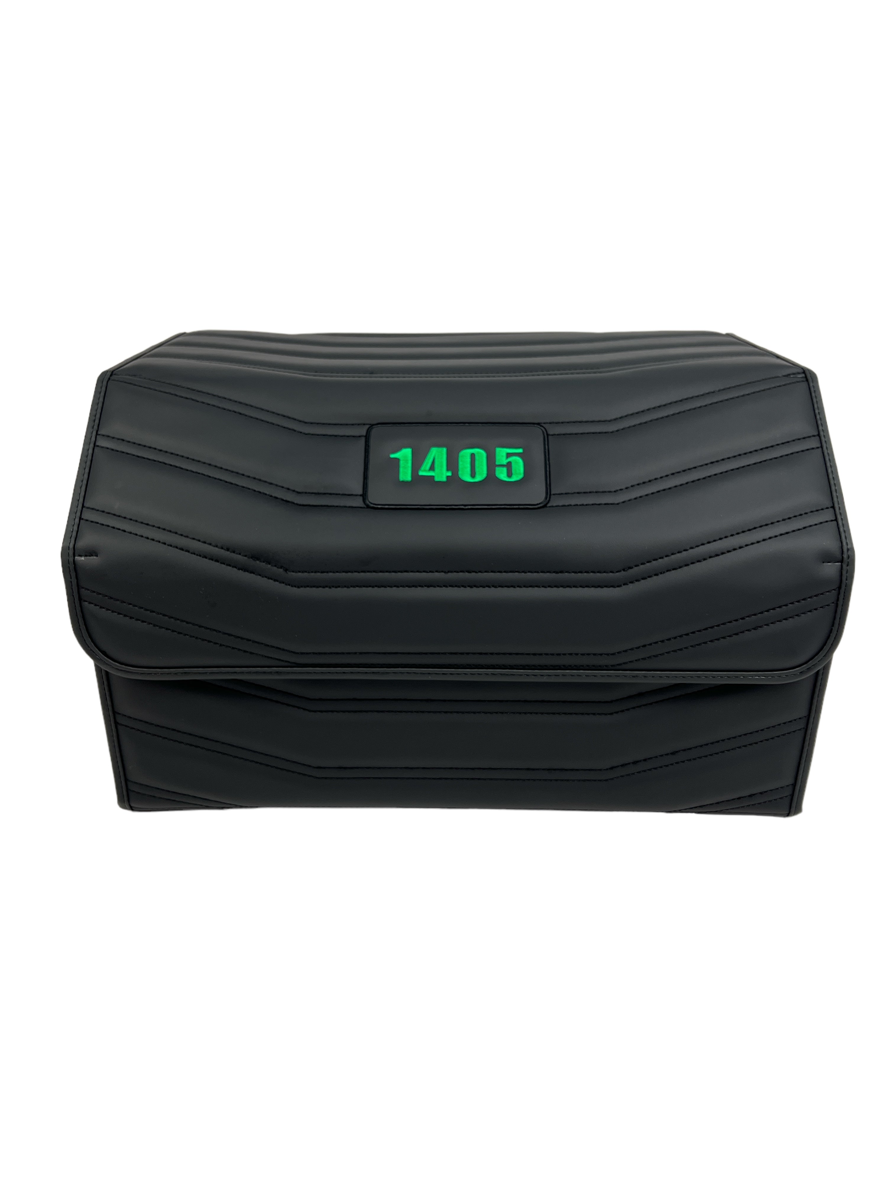 Organizer in the "Double Staple" design Black with Green Logo