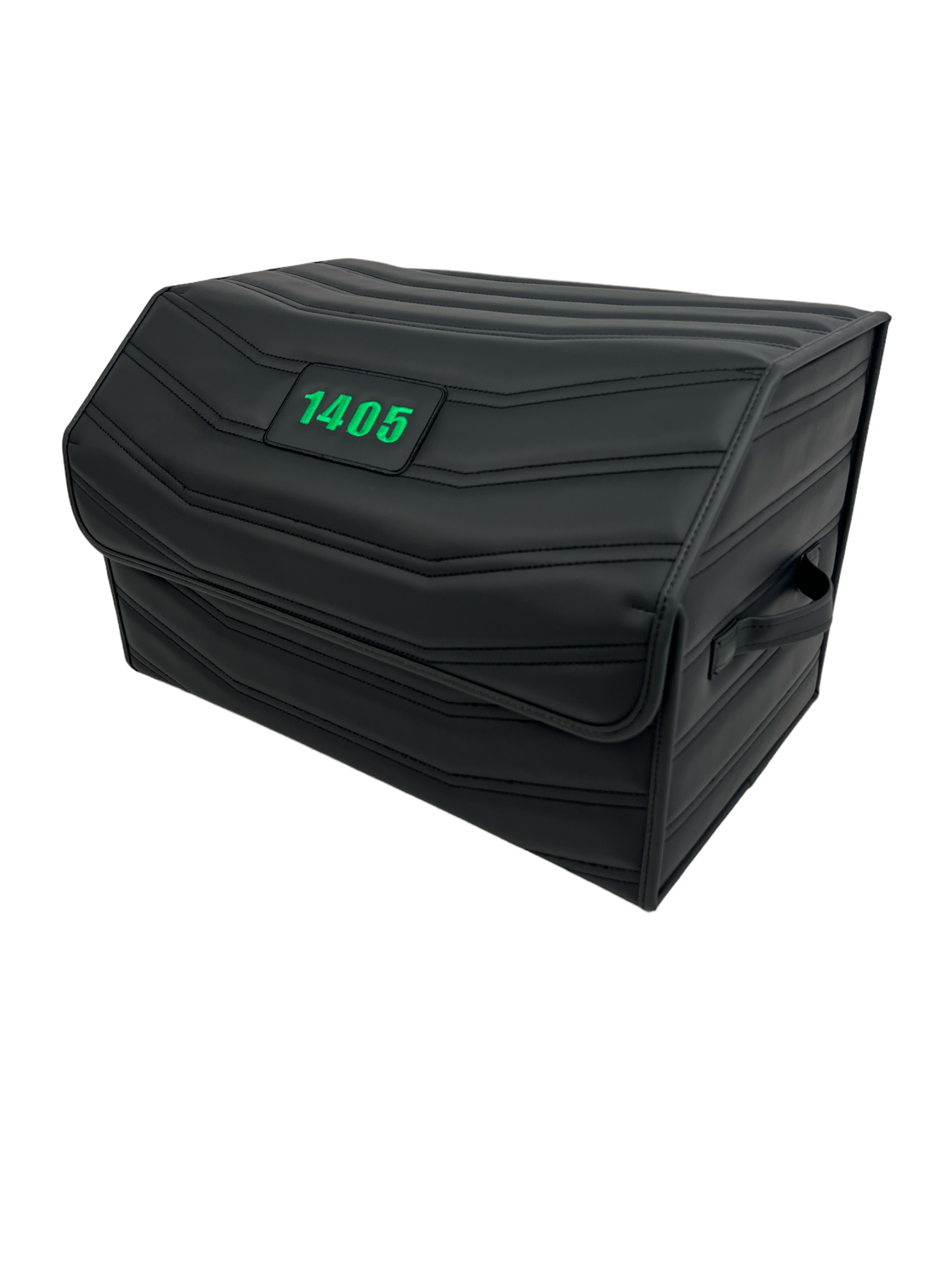 Organizer in the "Double Staple" design Black with Green Logo