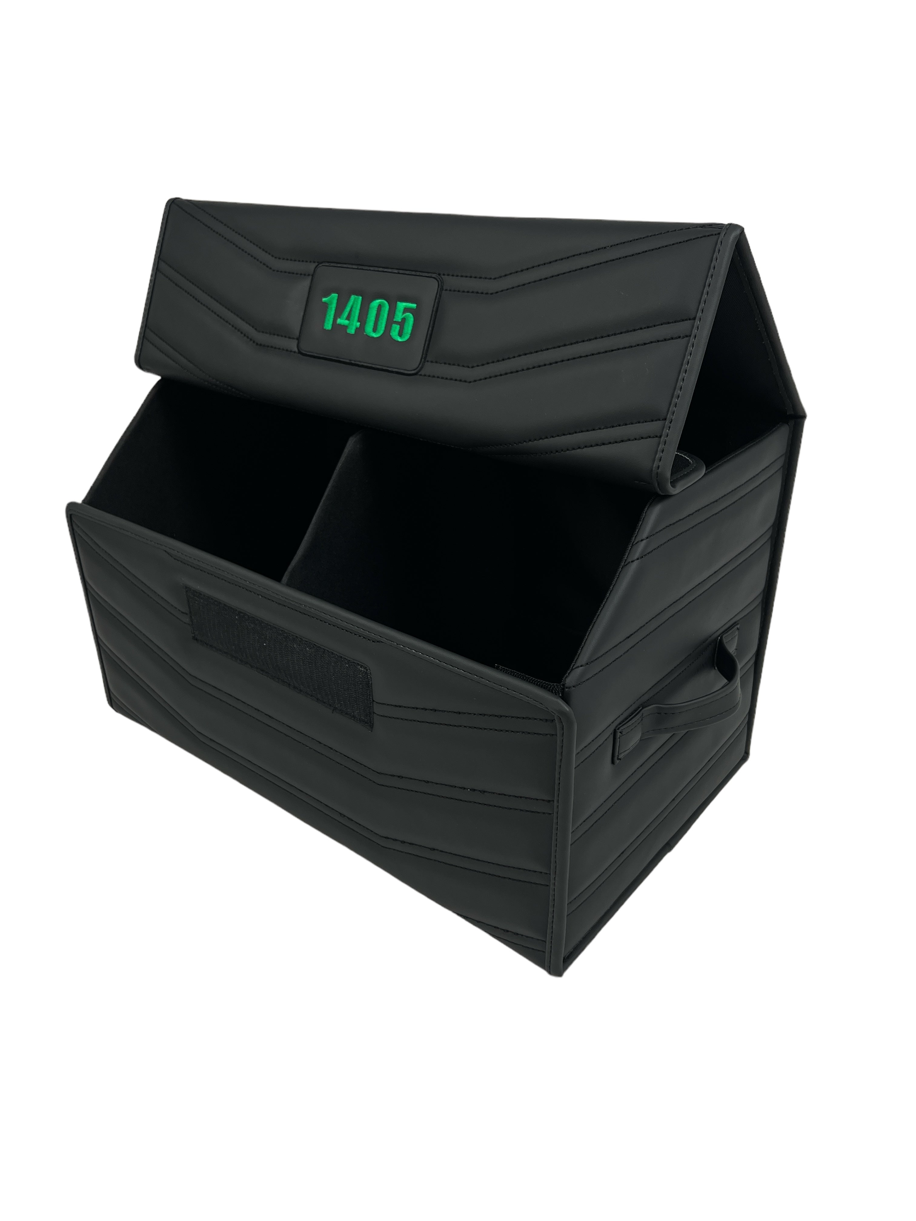 Organizer in the "Double Staple" design Black with Green Logo