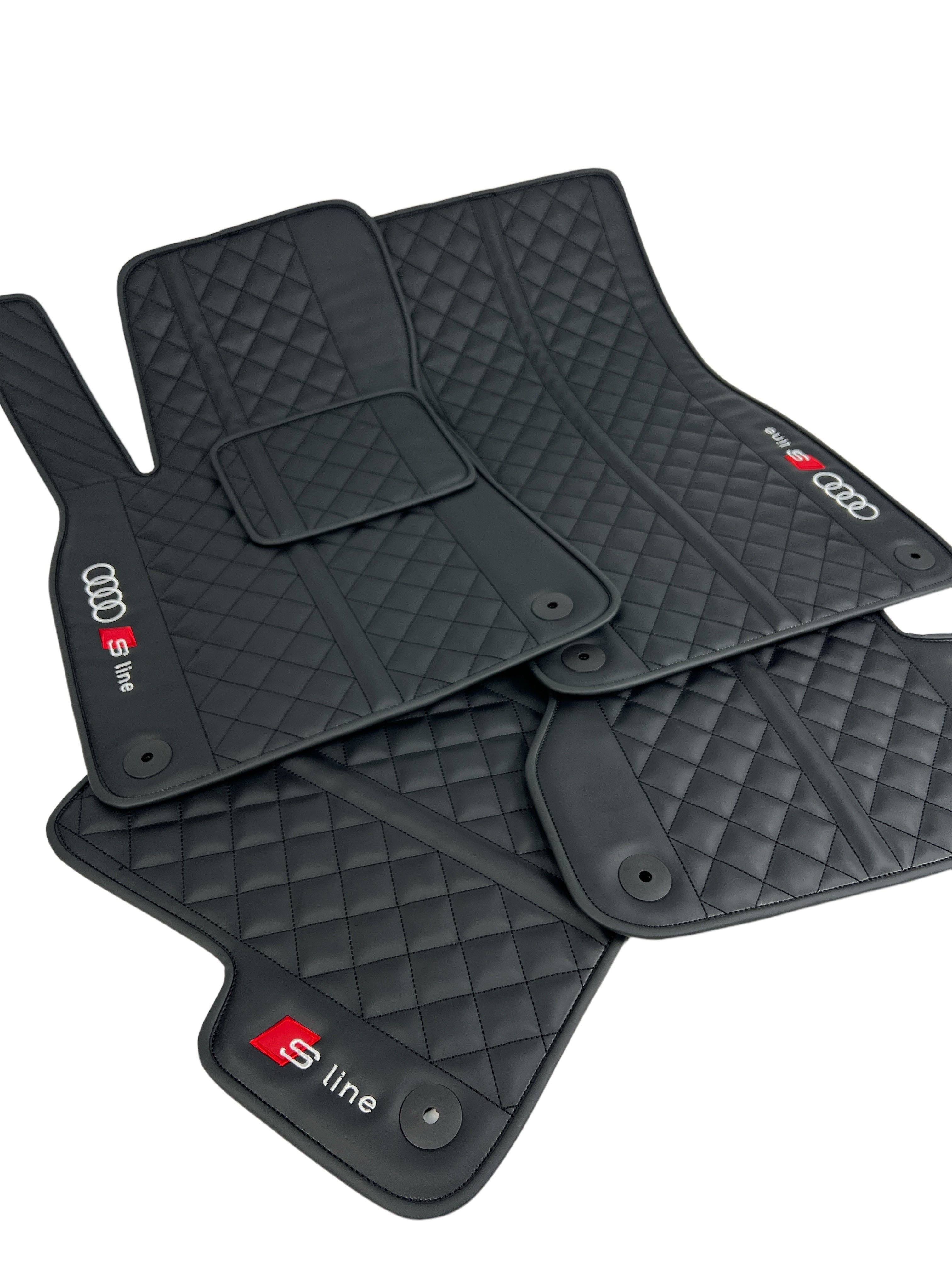 Car Floor Mats in "Highway" Design Total Black