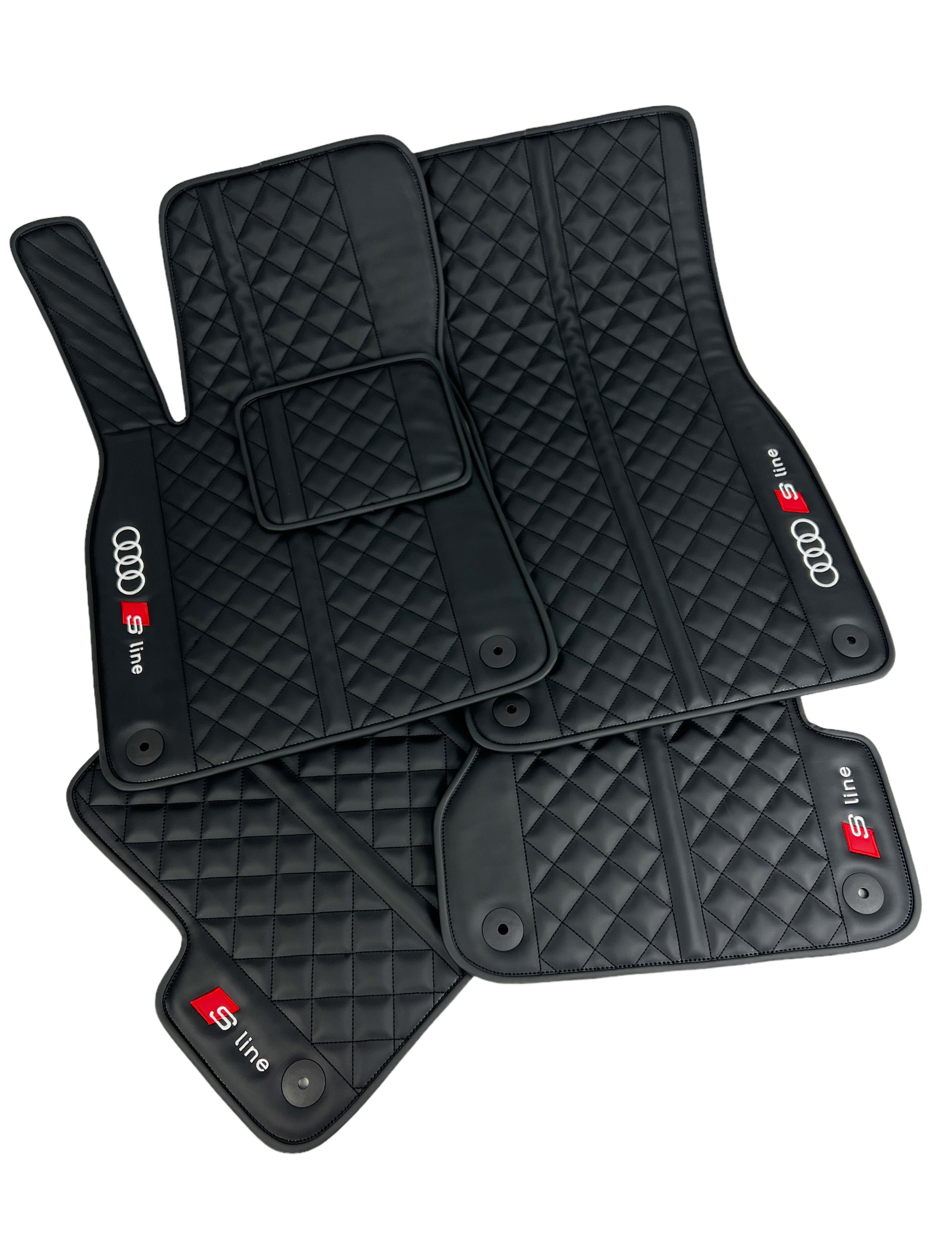 Car Floor Mats in "Highway" Design Total Black