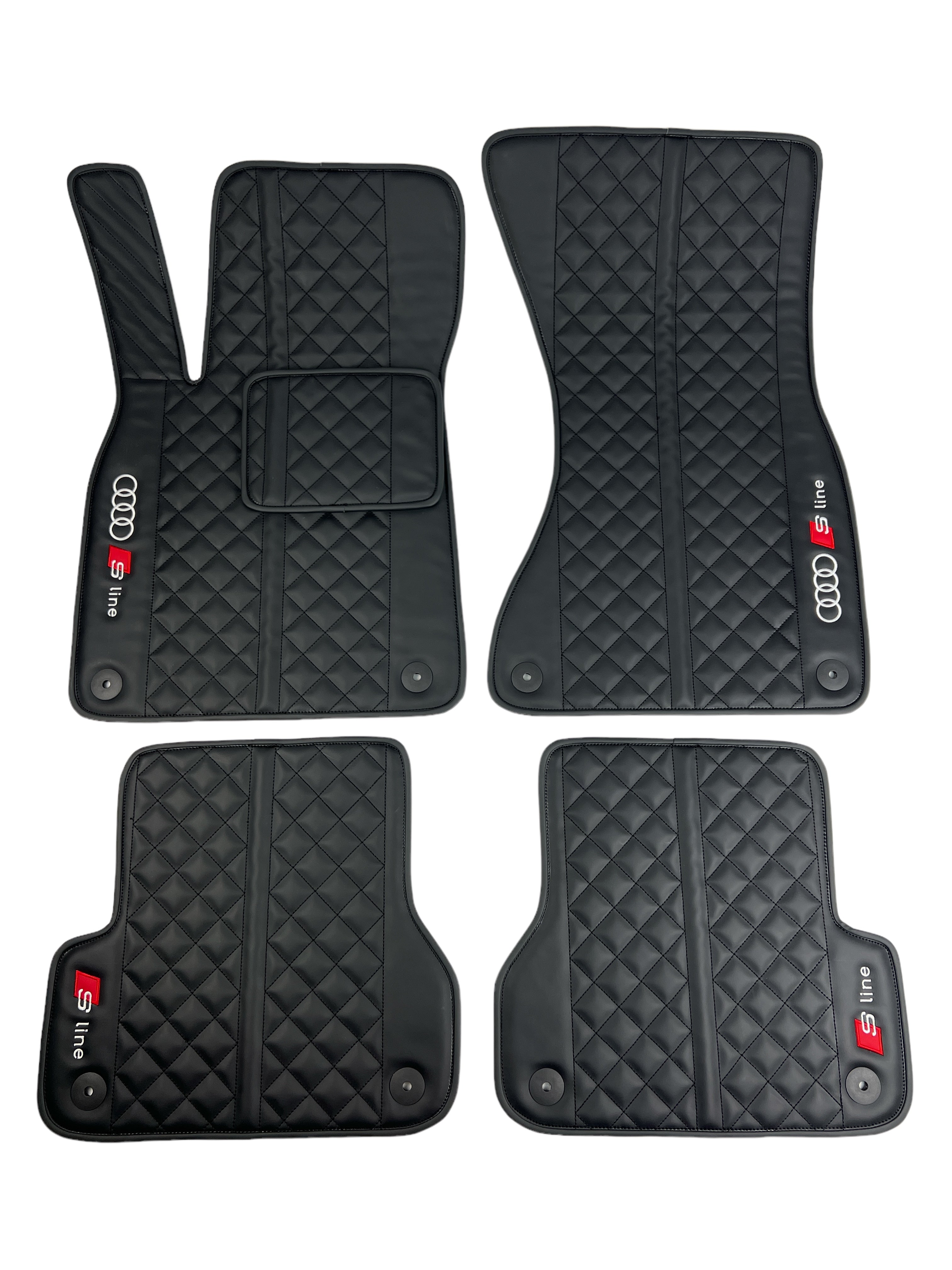 Car Floor Mats in "Highway" Design Total Black