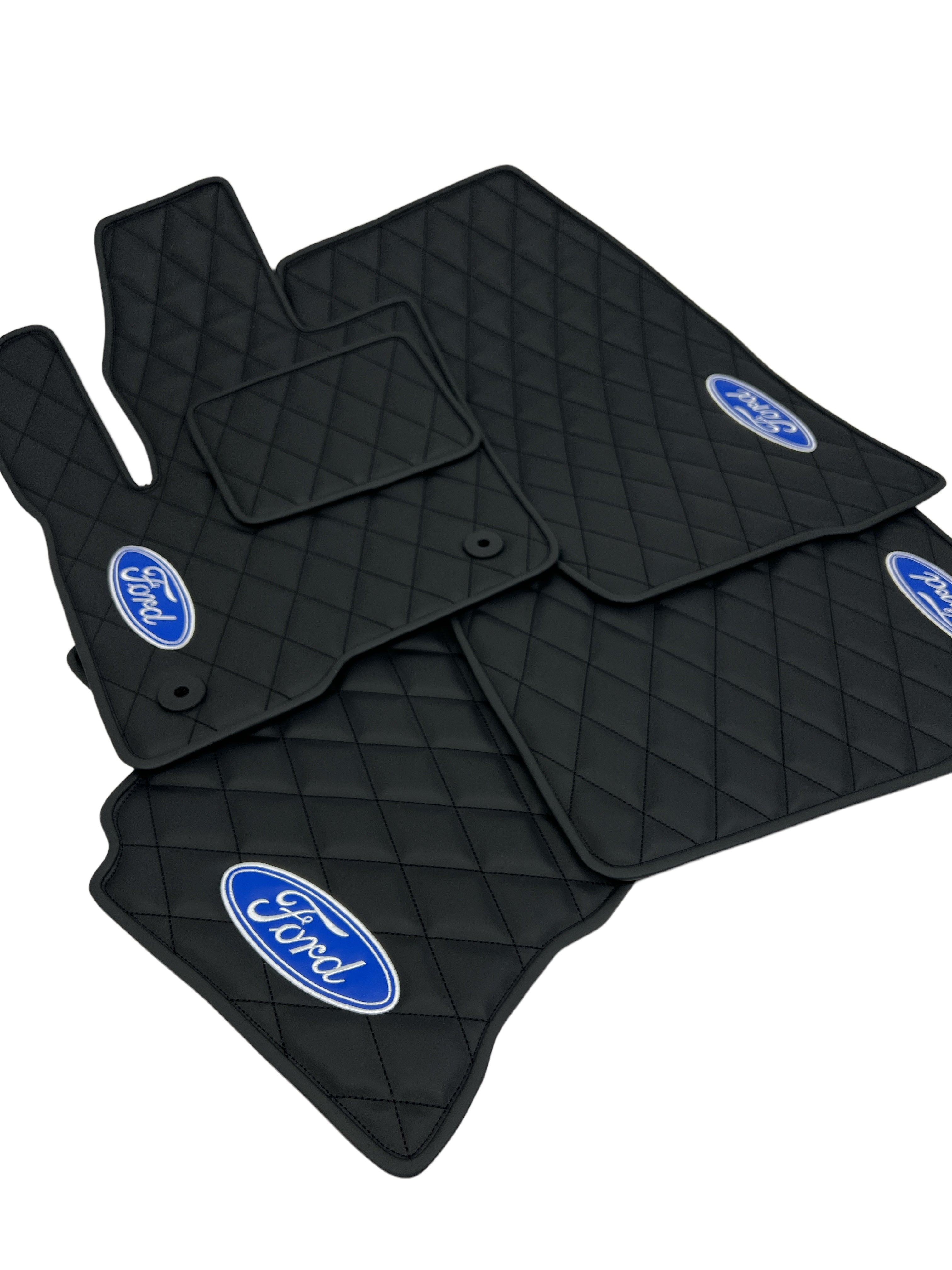 Car Floor Mats in "Rhombus" Design Total Black