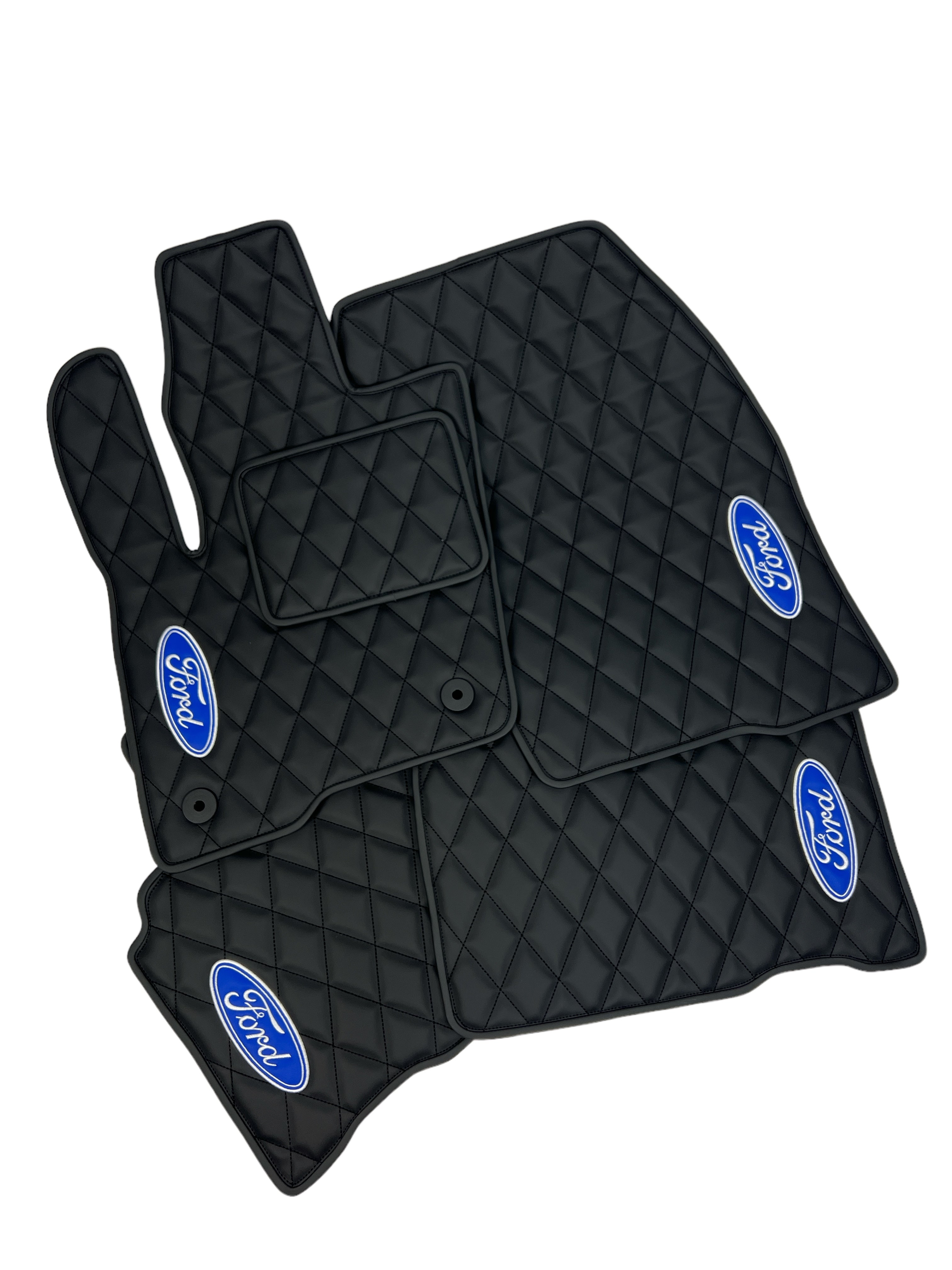 Car Floor Mats in "Rhombus" Design Total Black