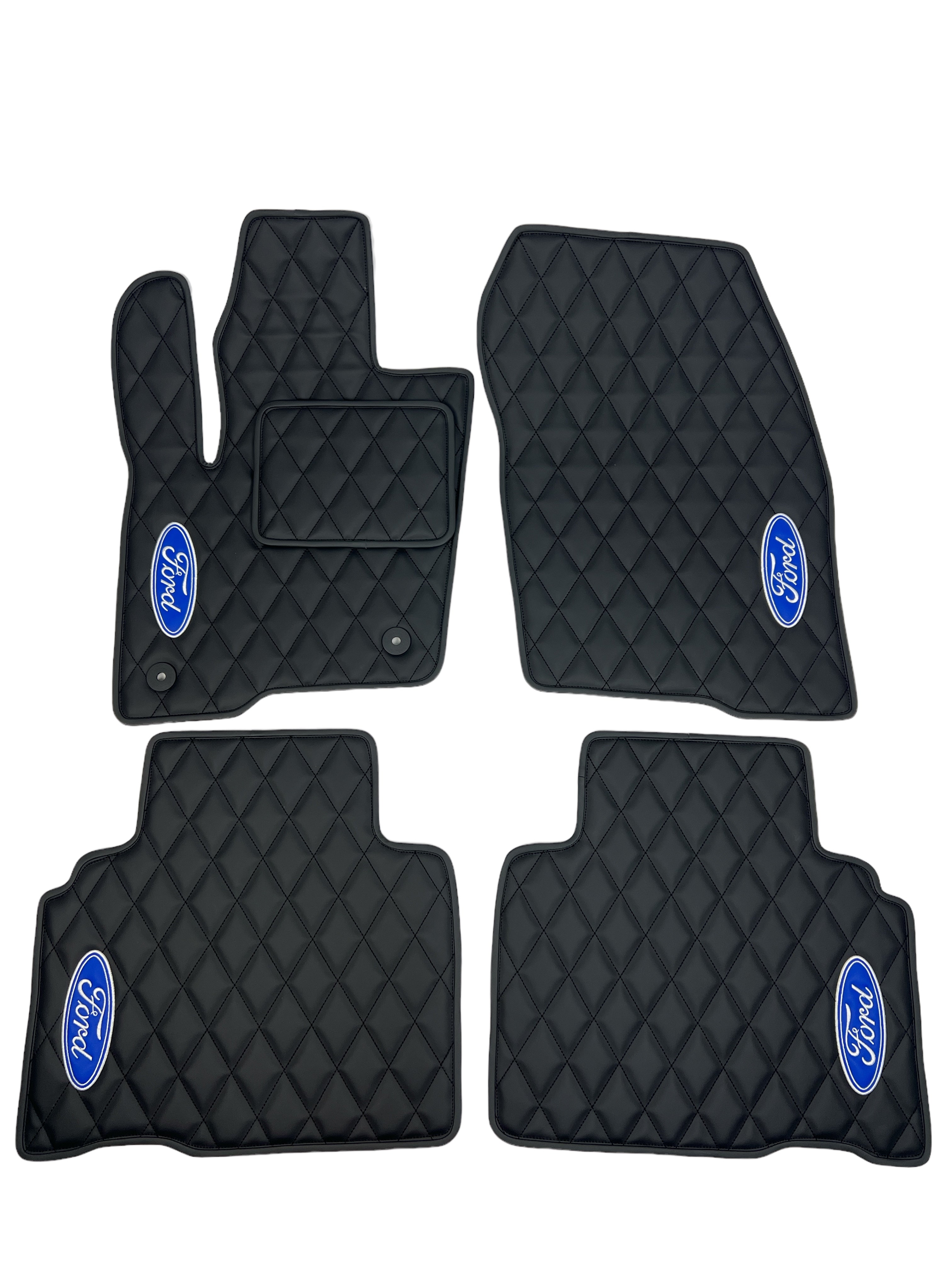 Car Floor Mats in "Rhombus" Design Total Black