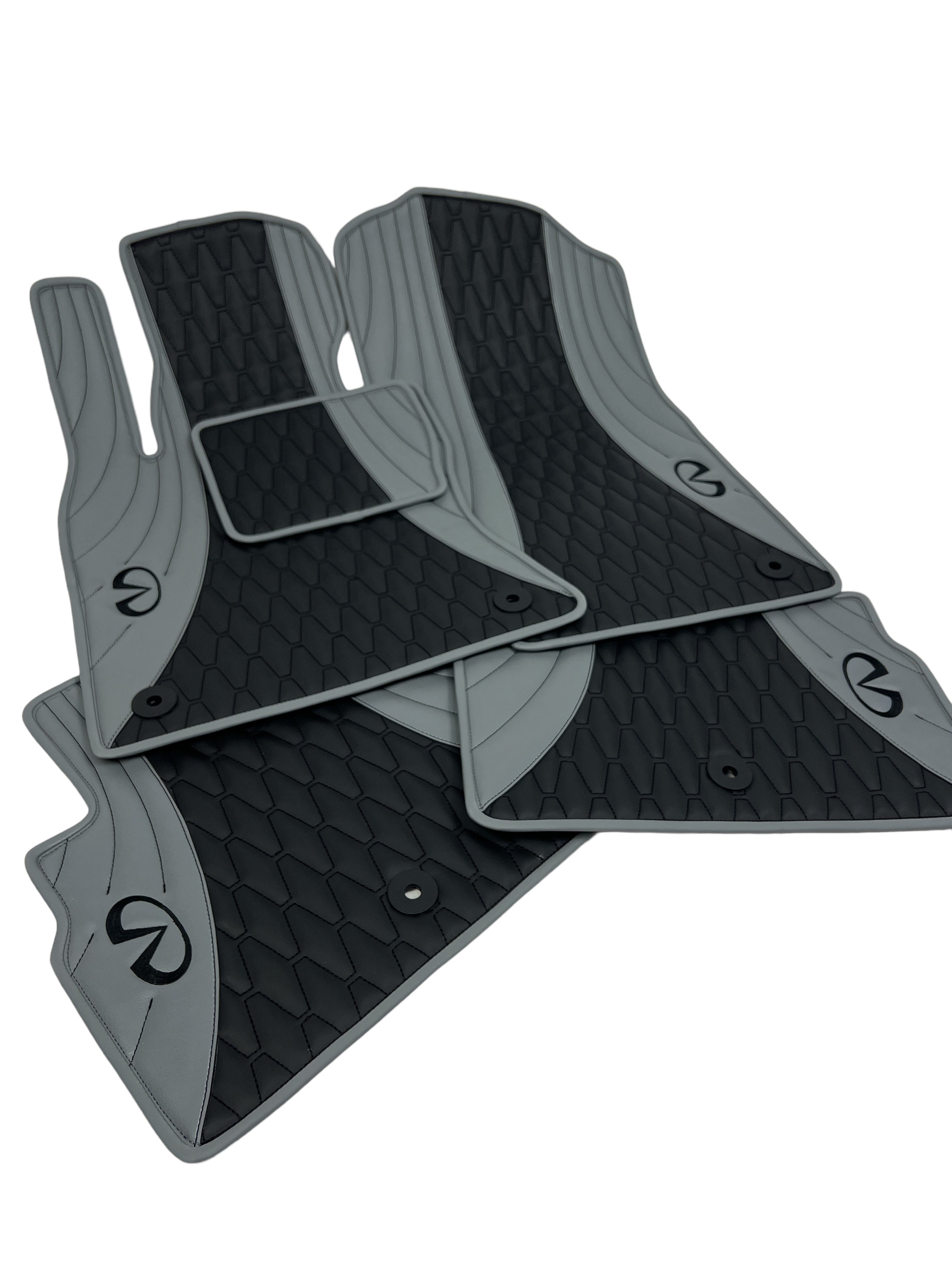 Car Floor Mats in "Figure Combination" Design Combined Black and Gray