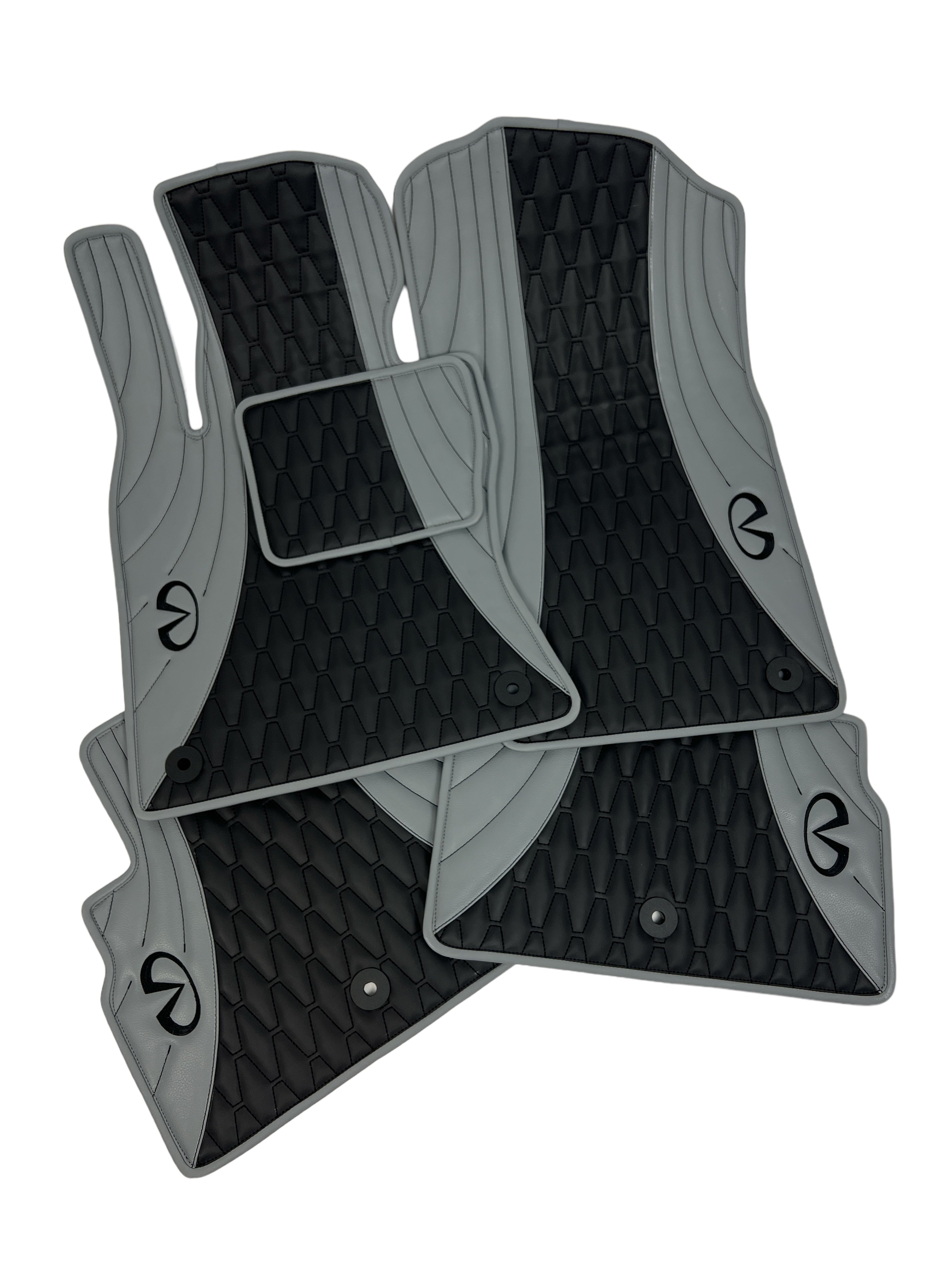 Car Floor Mats in "Figure Combination" Design Combined Black and Gray