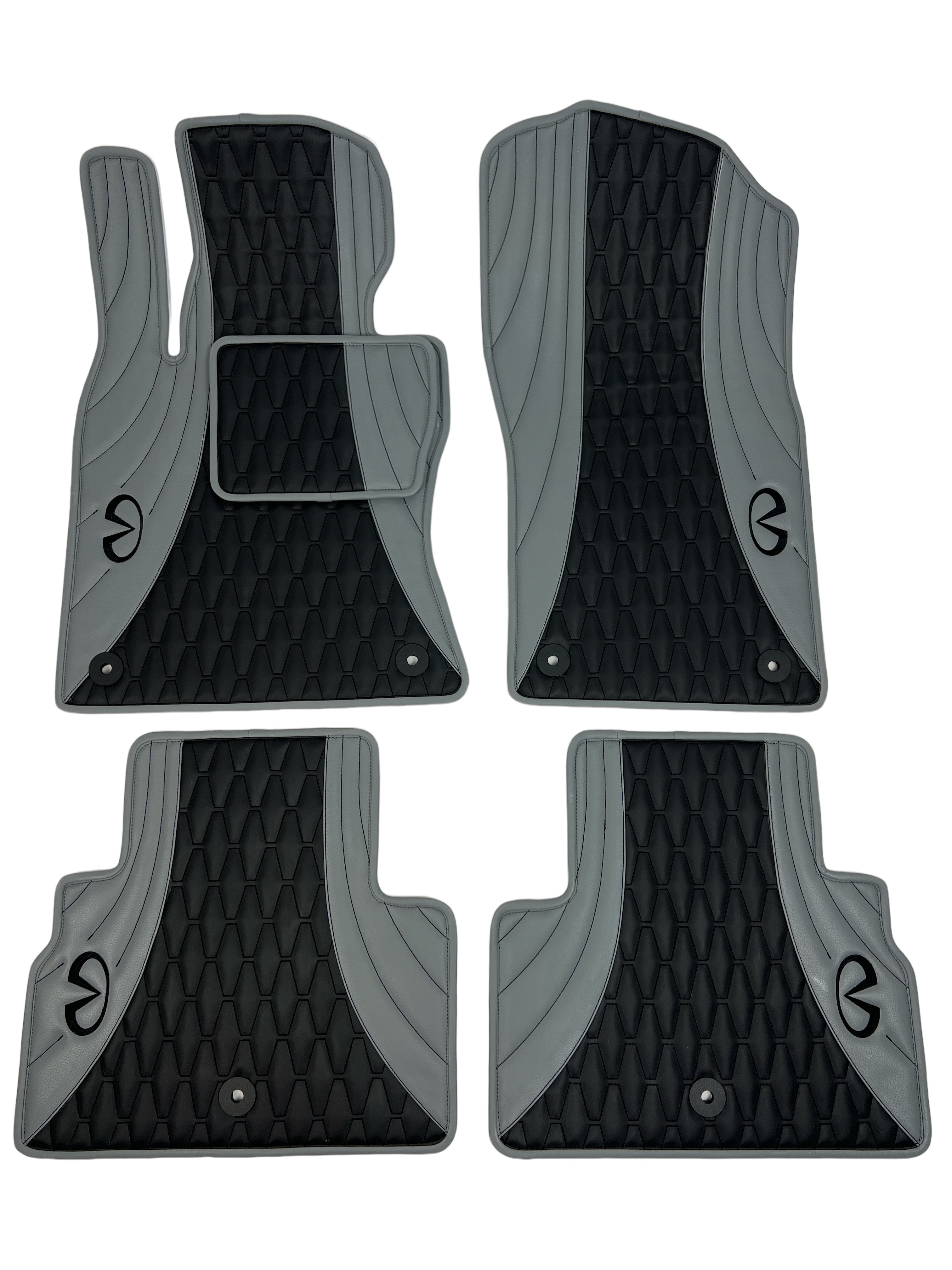 Car Floor Mats in "Figure Combination" Design Combined Black and Gray