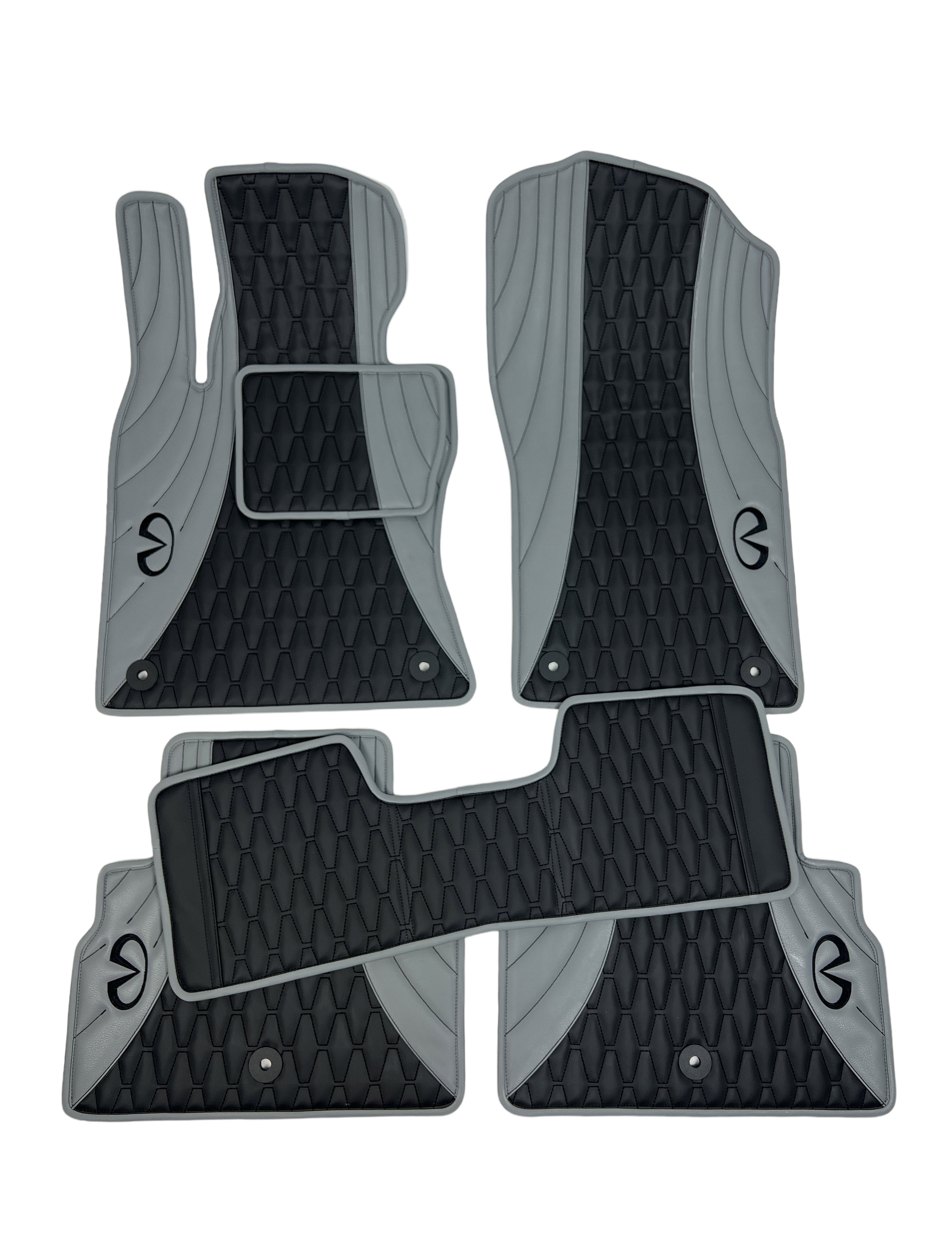 Car Floor Mats in "Figure Combination" Design Combined Black and Gray