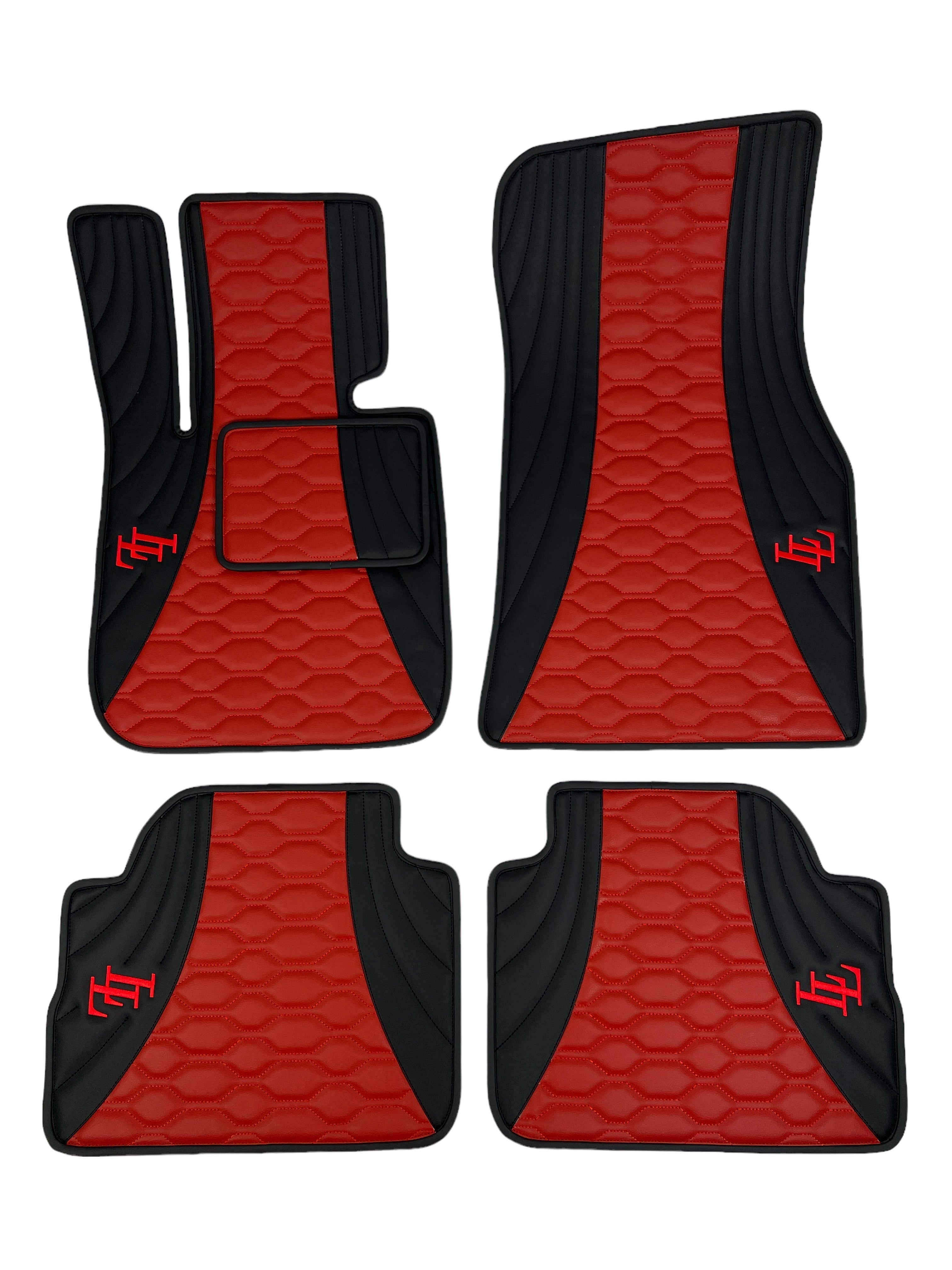 Car Floor Mats in "Figure Combination" Design Combined Black and Red