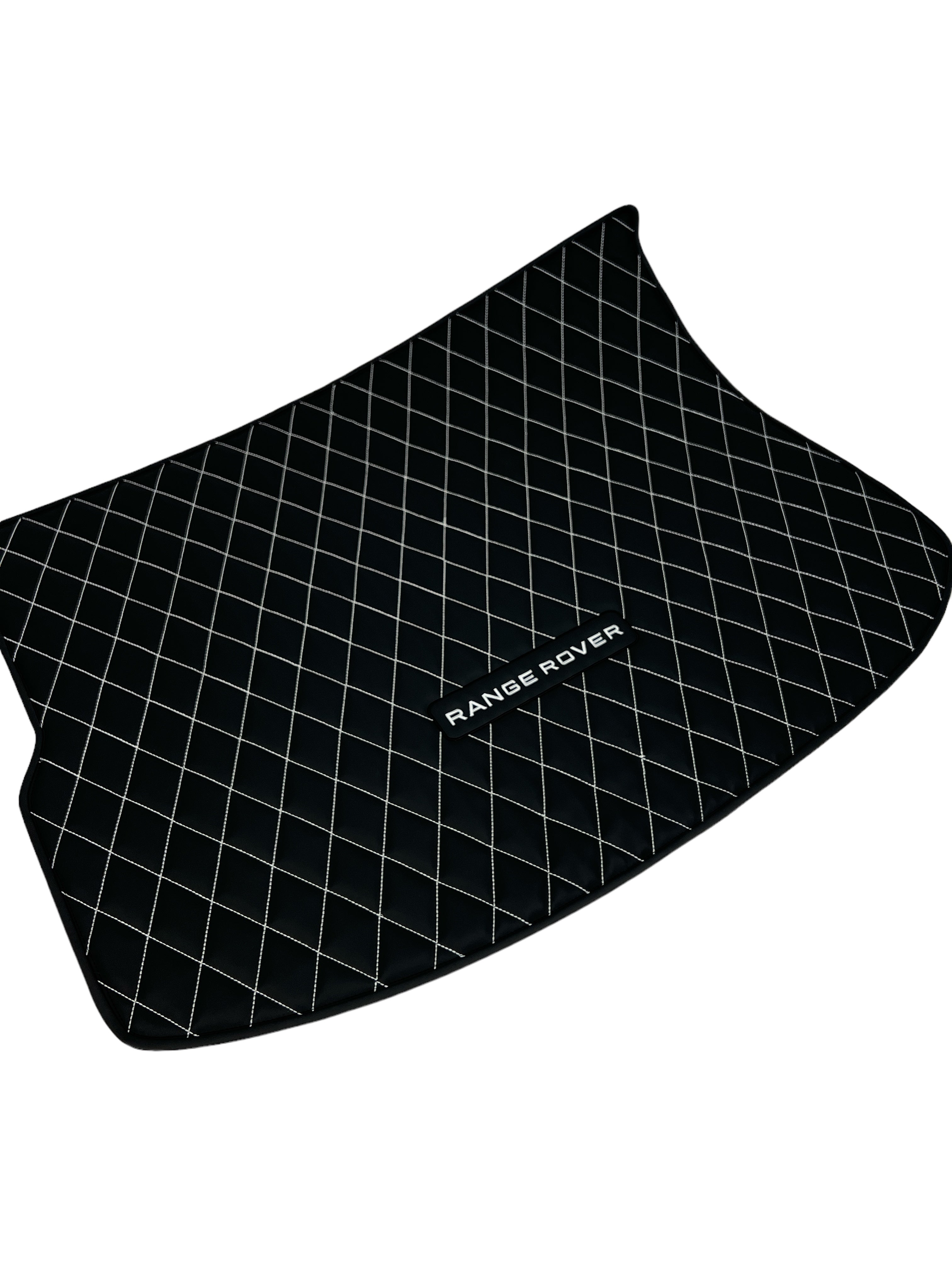 Trunk Mats in "Rhombus" Design Black with White Stitching