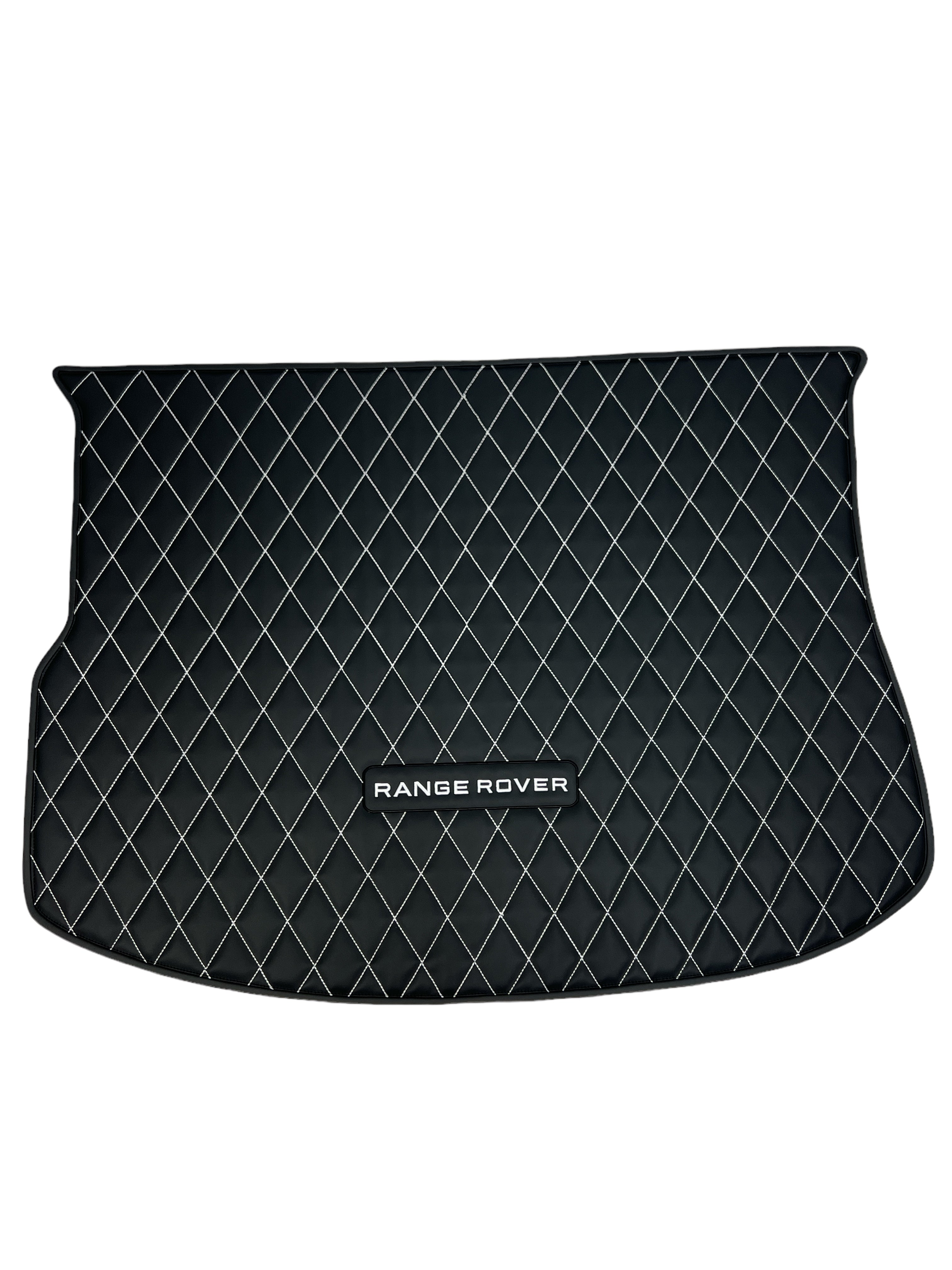 Trunk Mats in "Rhombus" Design Black with White Stitching