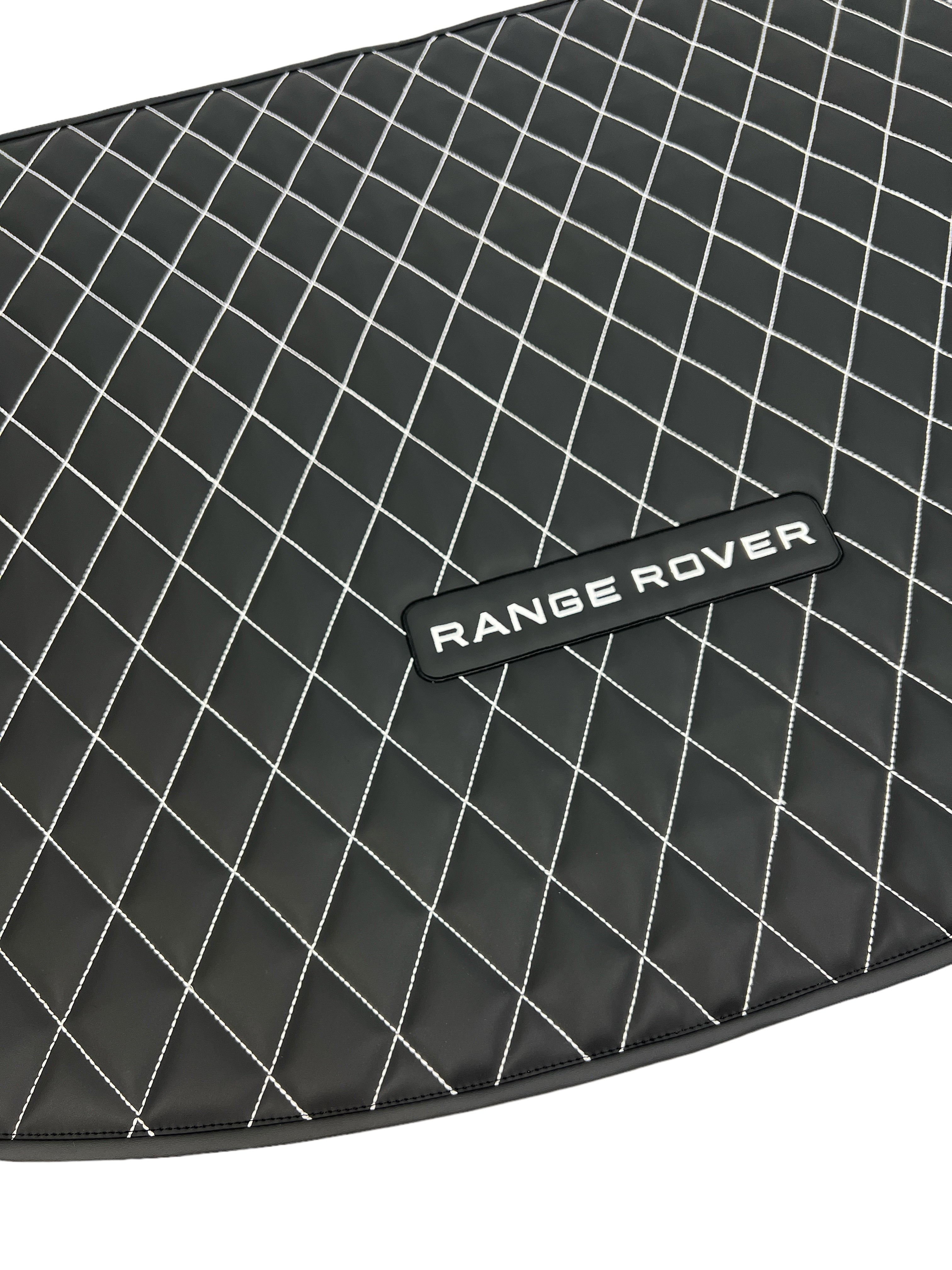 Trunk Mats in "Rhombus" Design Black with White Stitching