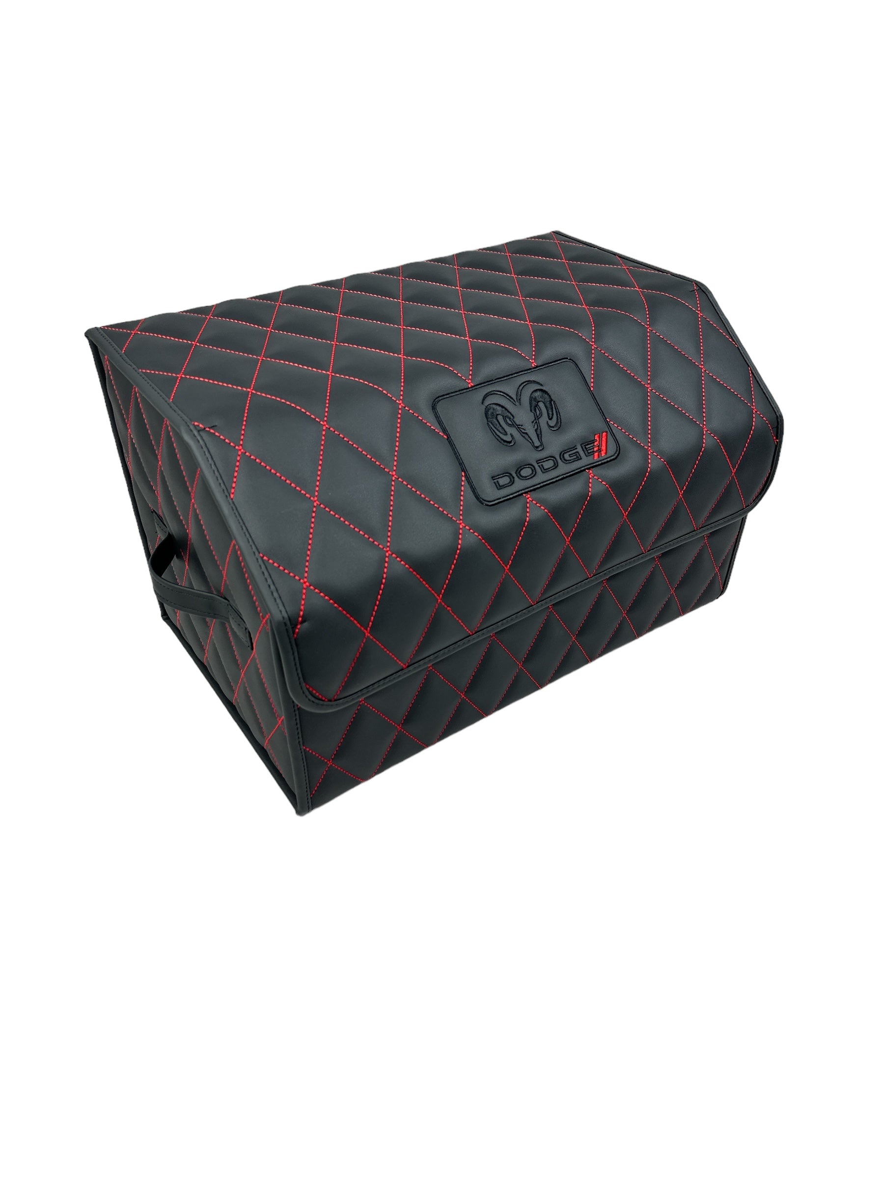 Organizer in the "Rhombus" design Black with Red Stitching