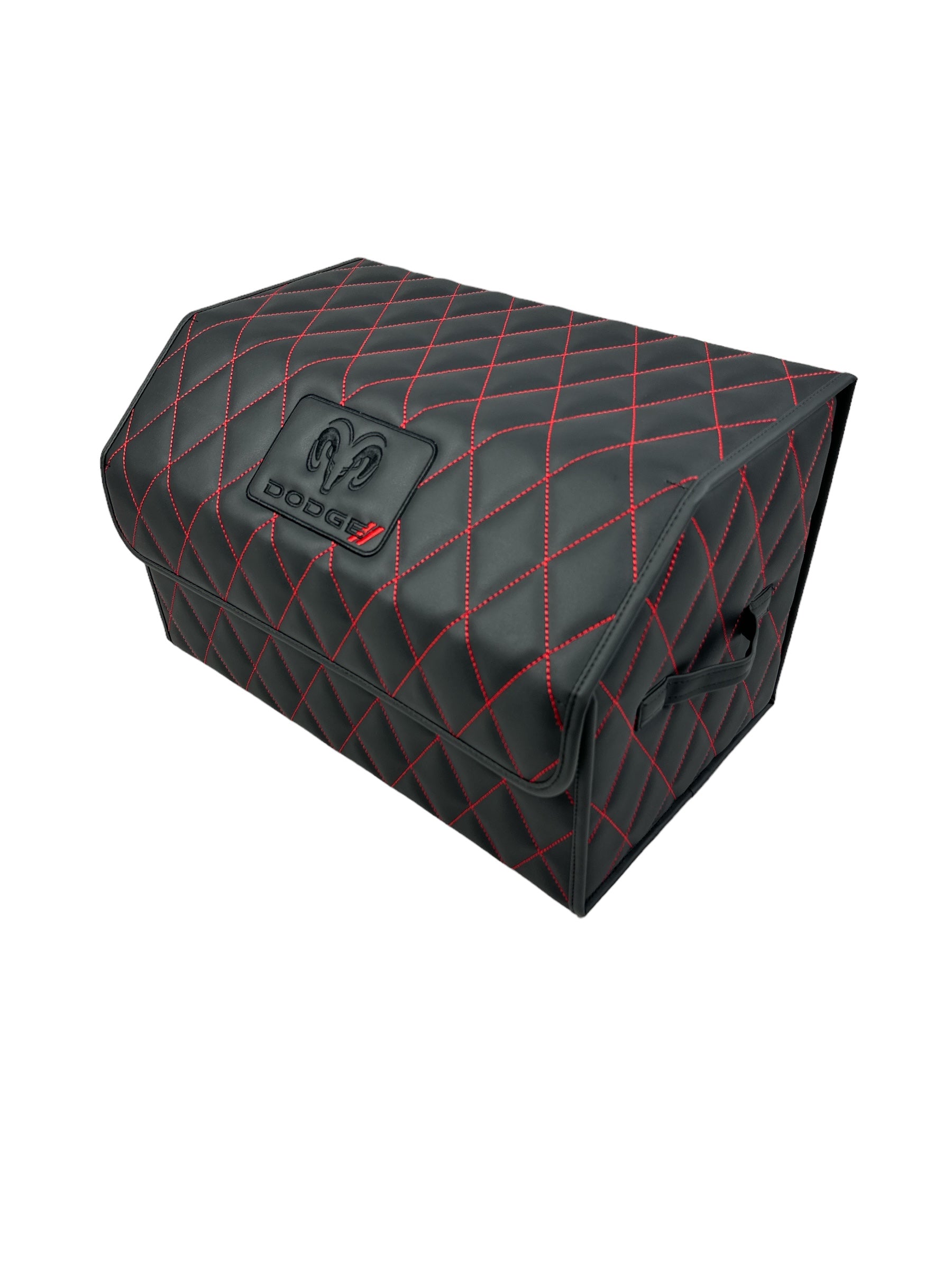 Organizer in the "Rhombus" design Black with Red Stitching