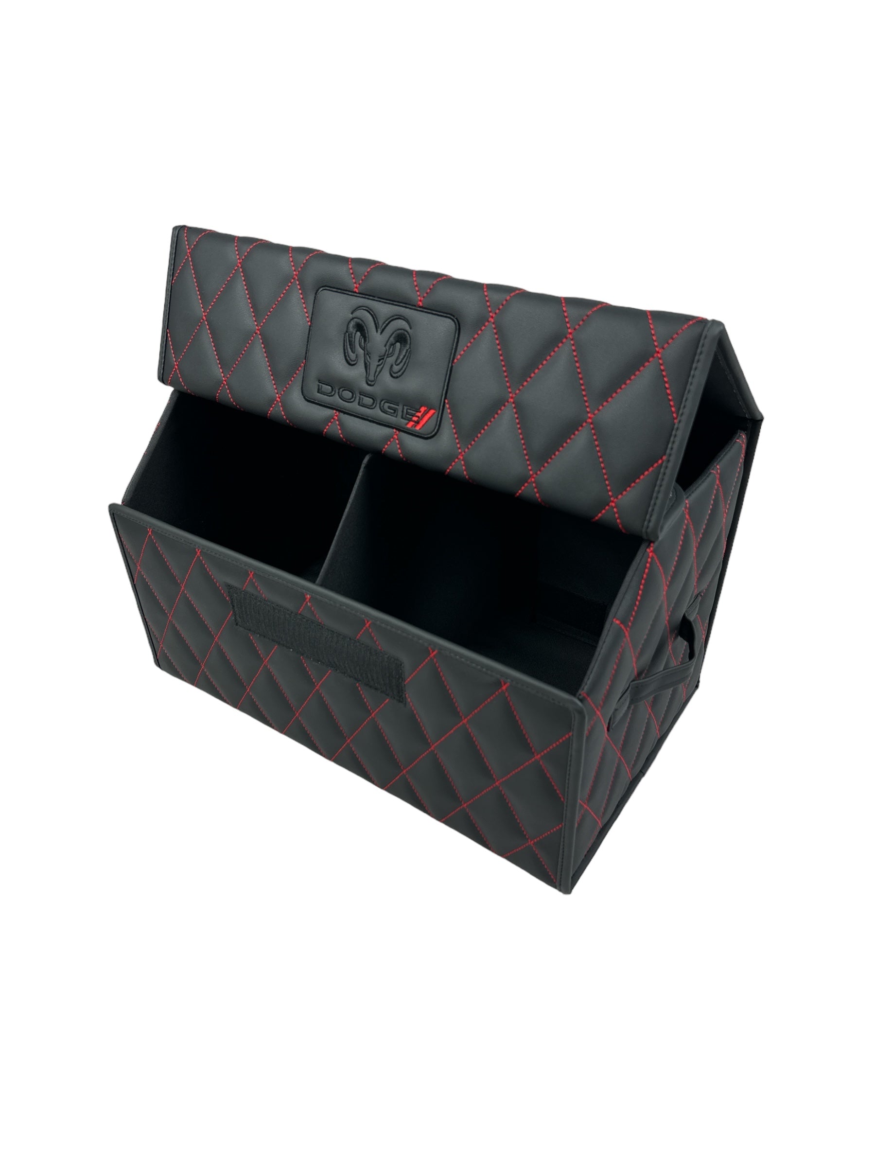 Organizer in the "Rhombus" design Black with Red Stitching