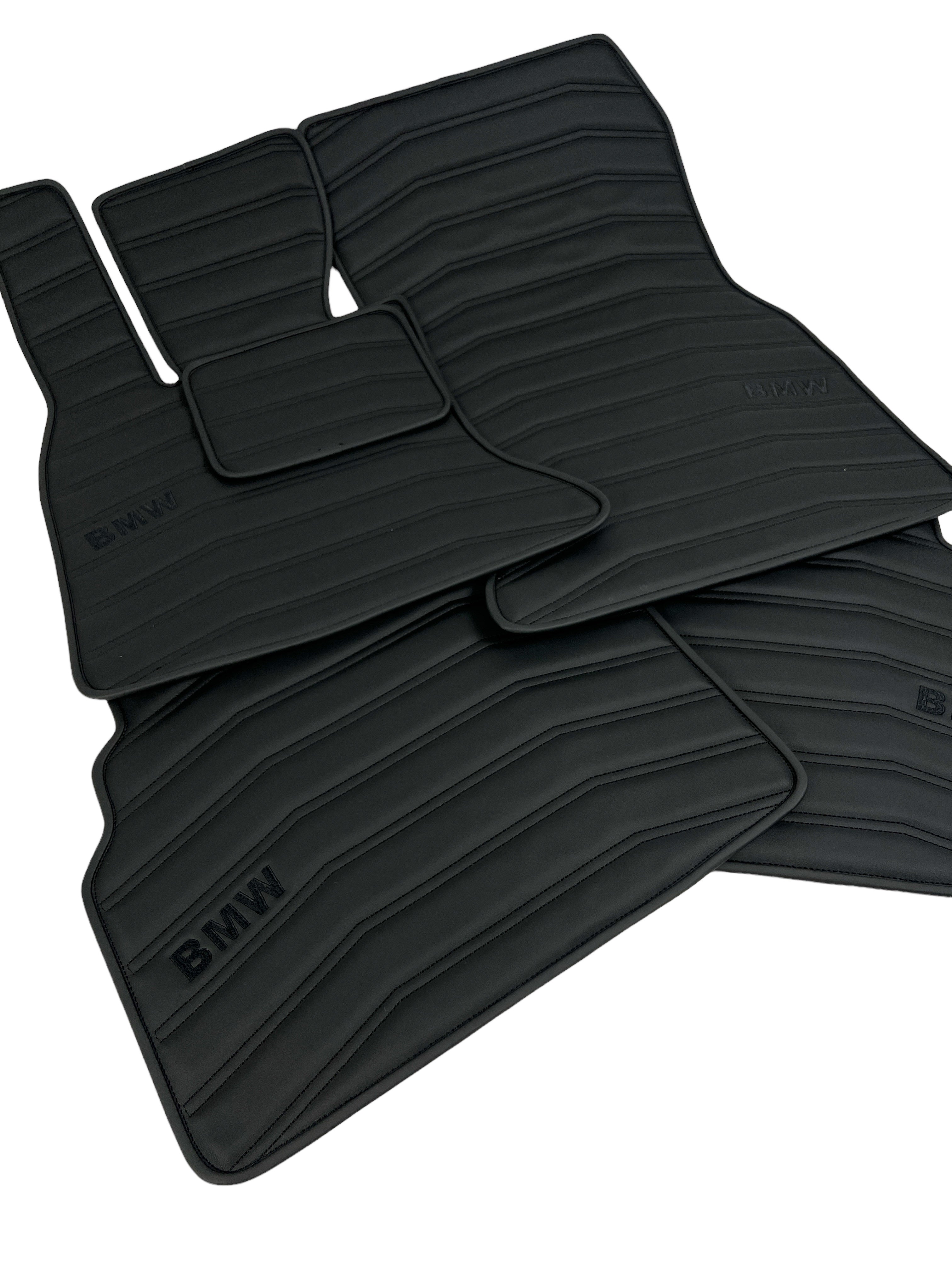 Car Floor Mats in "Double Staple" Design Total Black