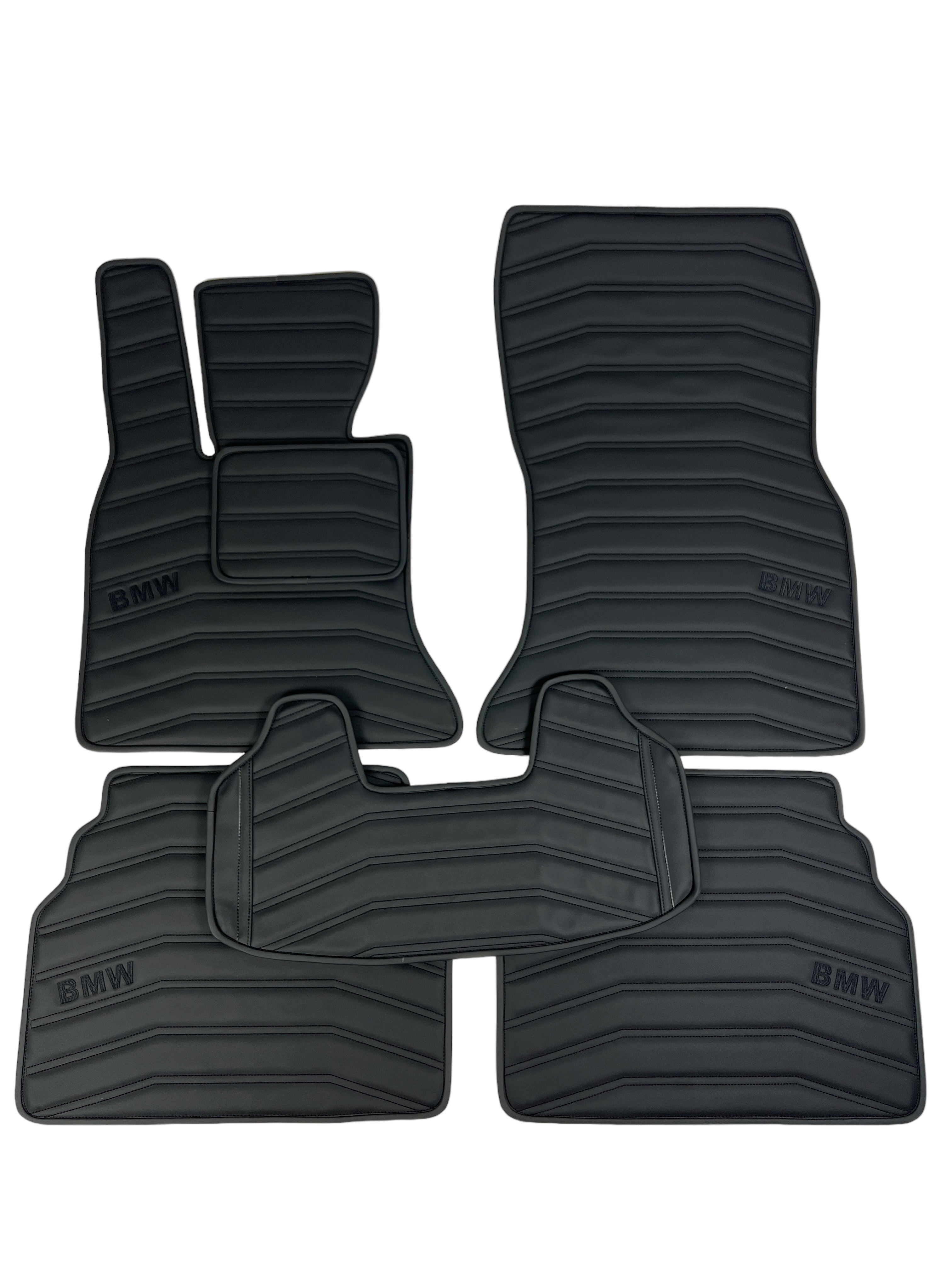 Car Floor Mats in "Double Staple" Design Total Black