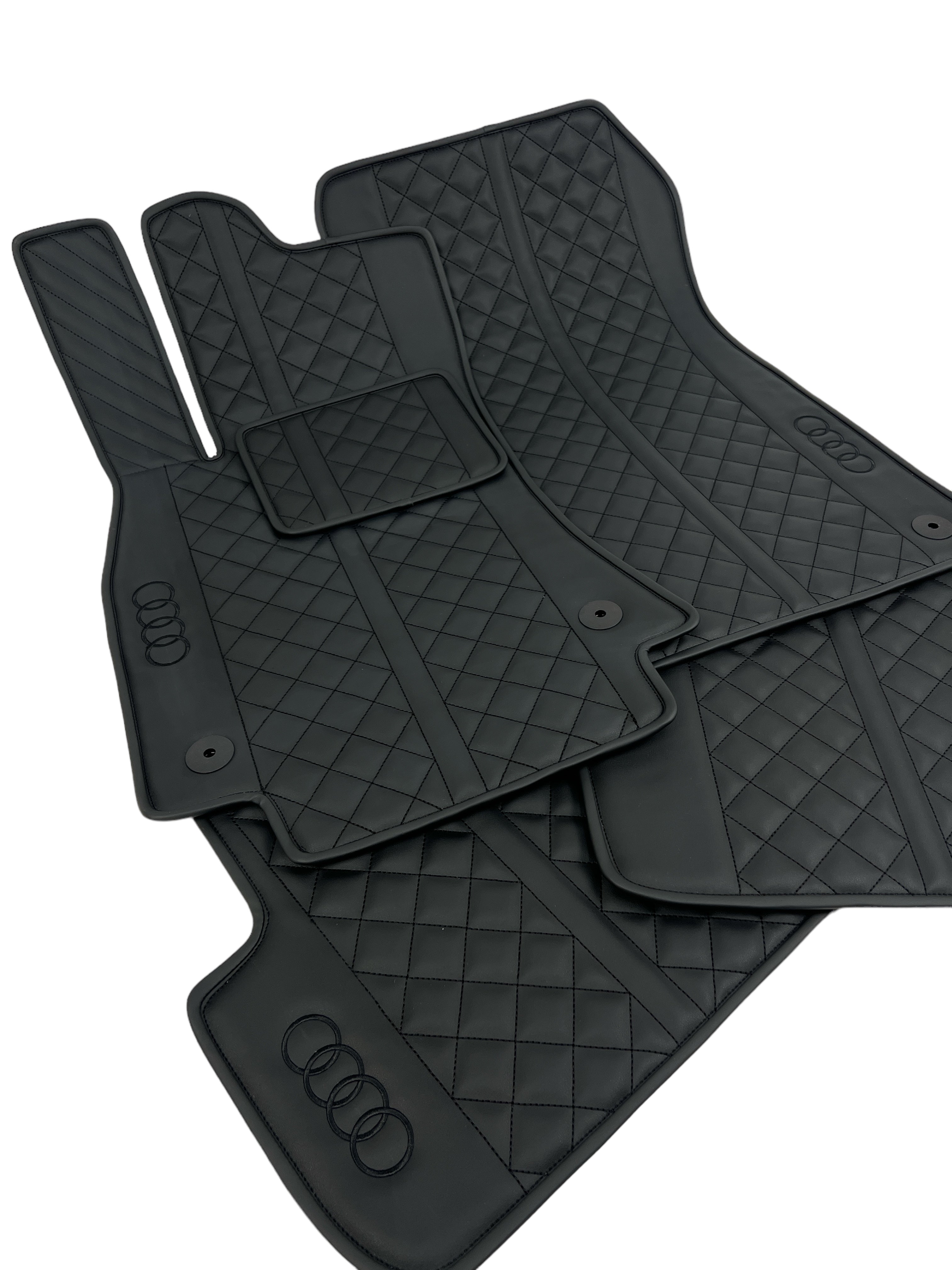 Car Floor Mats in "Highway" Design Total Black