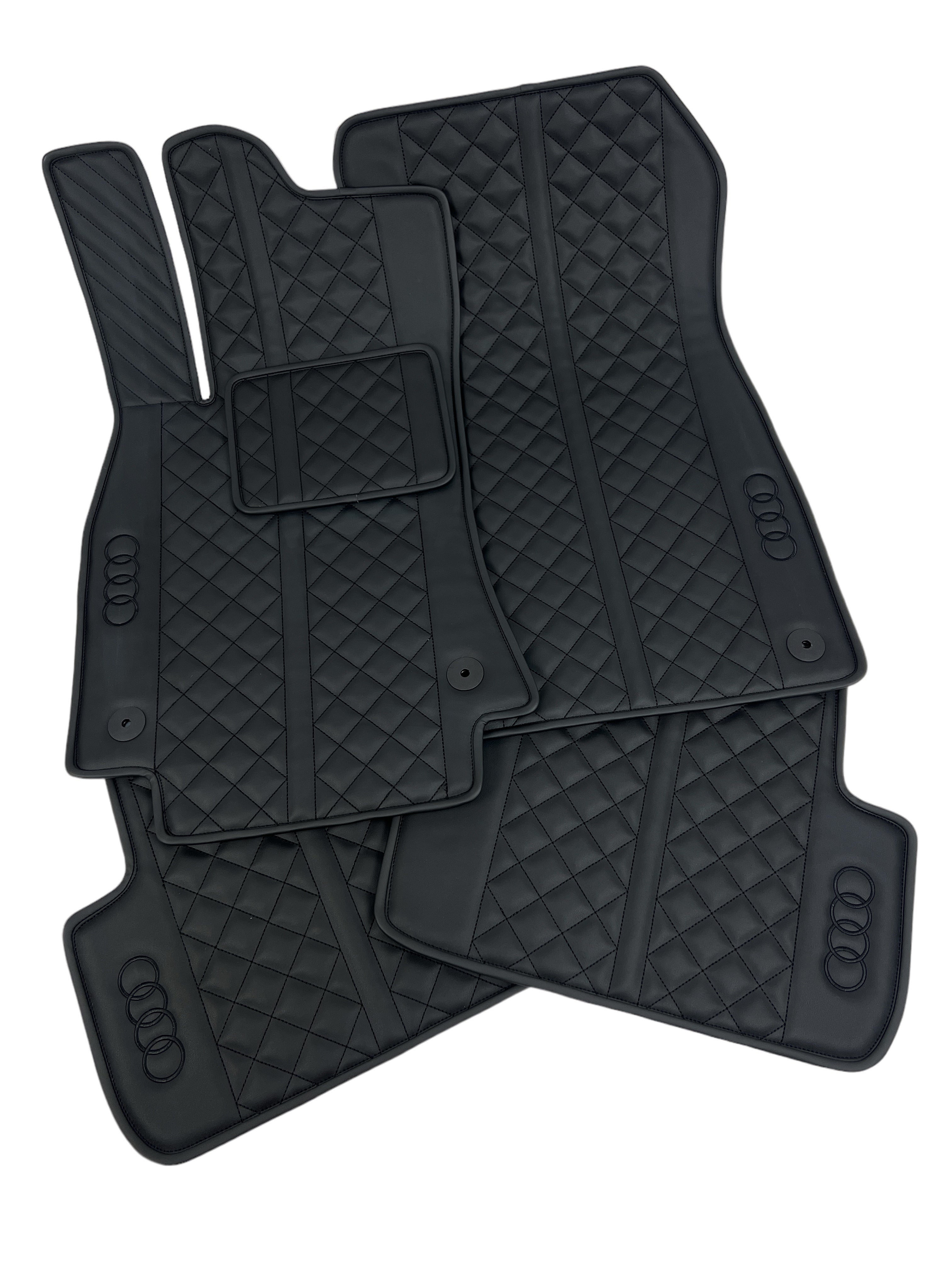 Car Floor Mats in "Highway" Design Total Black