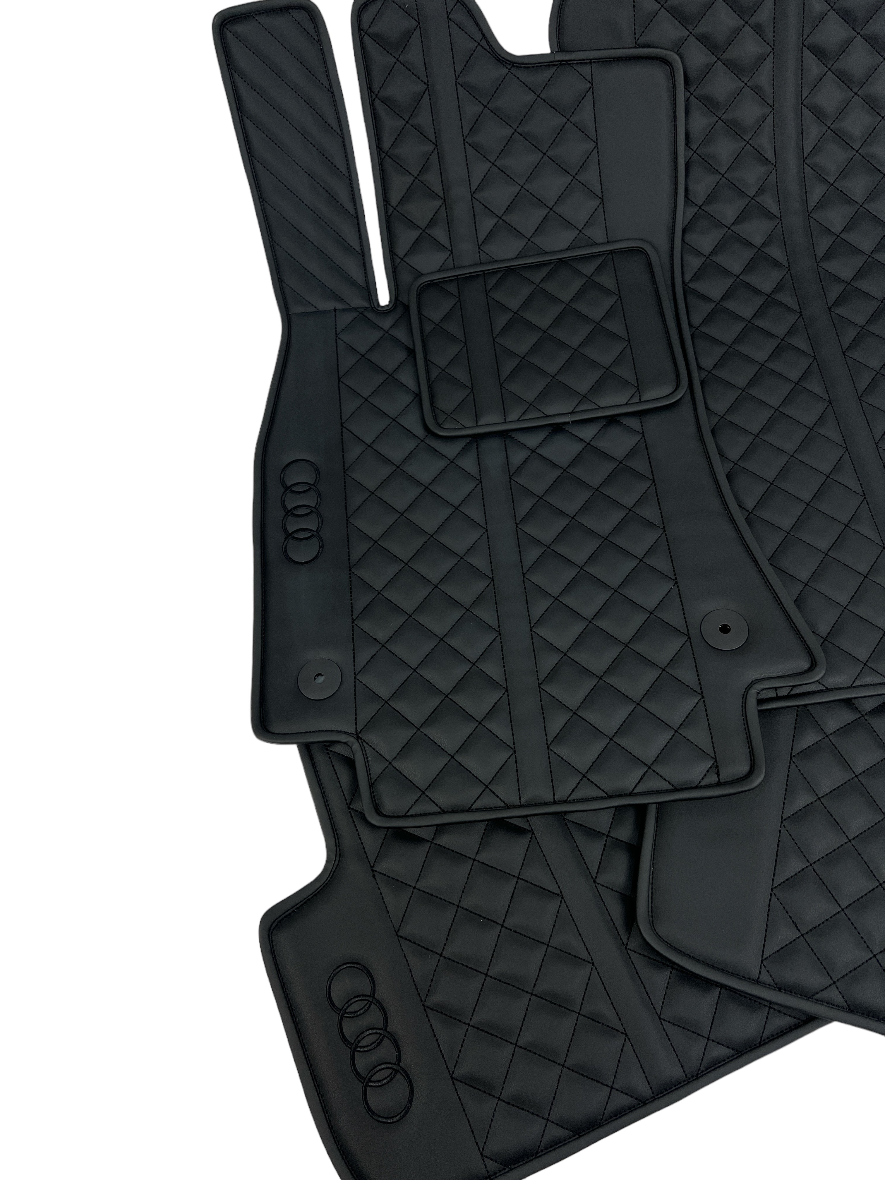 Car Floor Mats in "Highway" Design Total Black