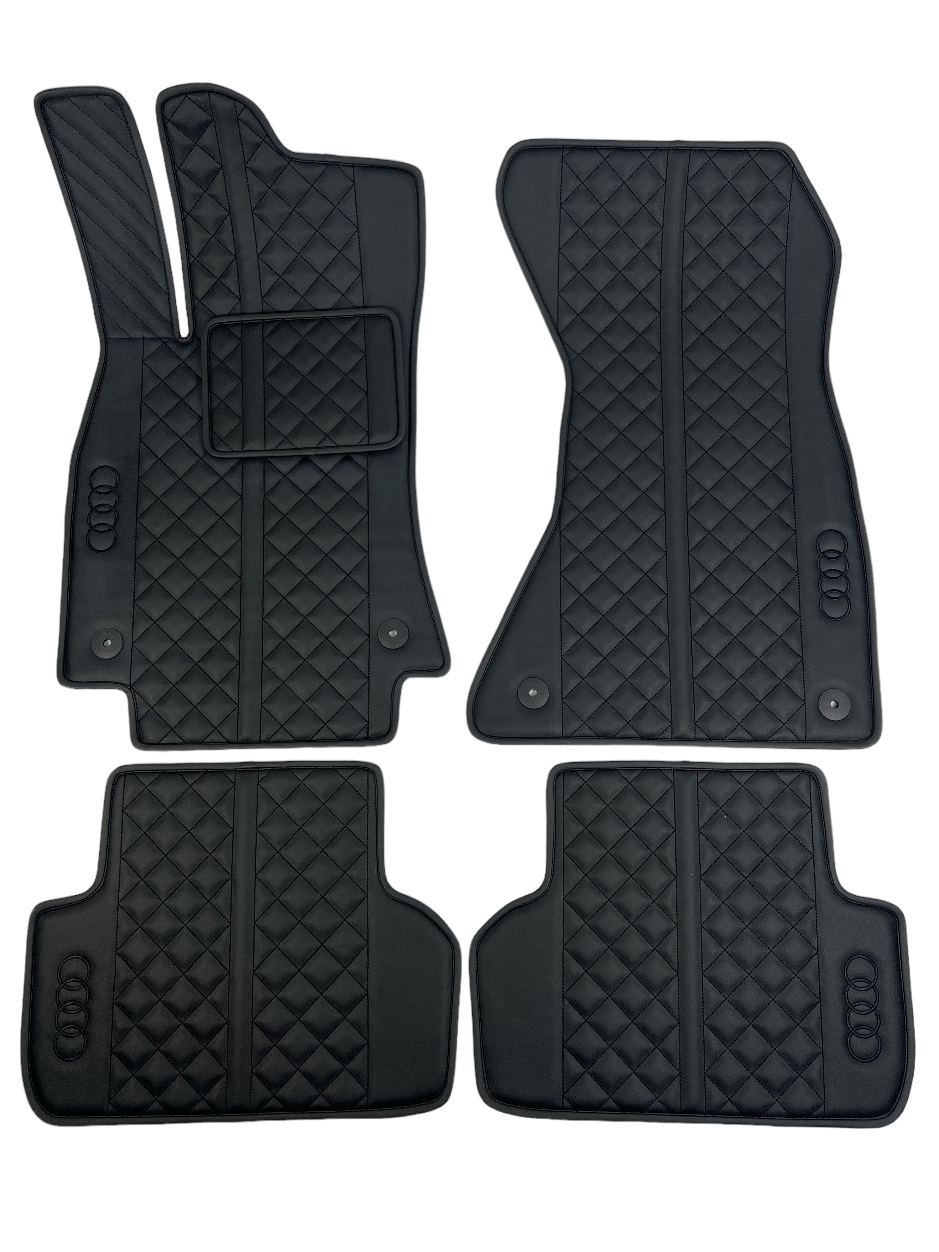 Car Floor Mats in "Highway" Design Total Black