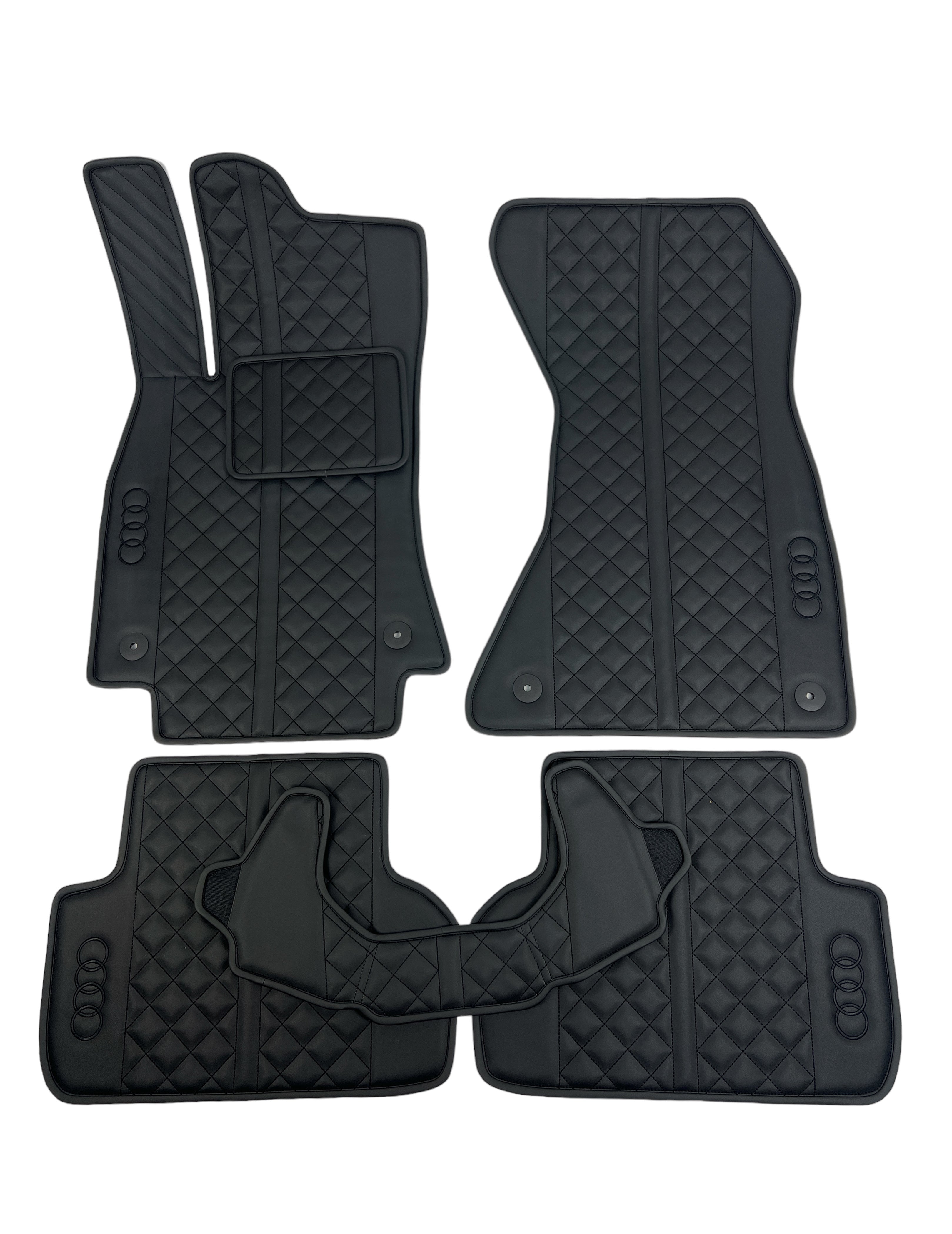 Car Floor Mats in "Highway" Design Total Black